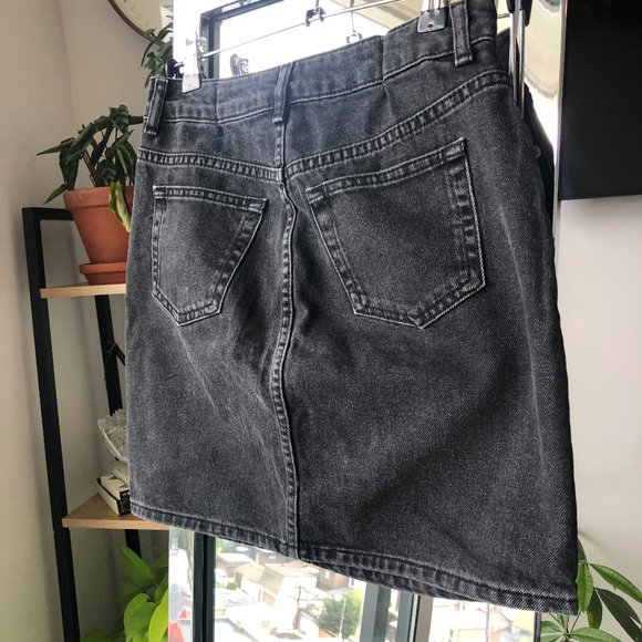 Moto Top Shop Denim Mini Skirt - Picture 2 of 3